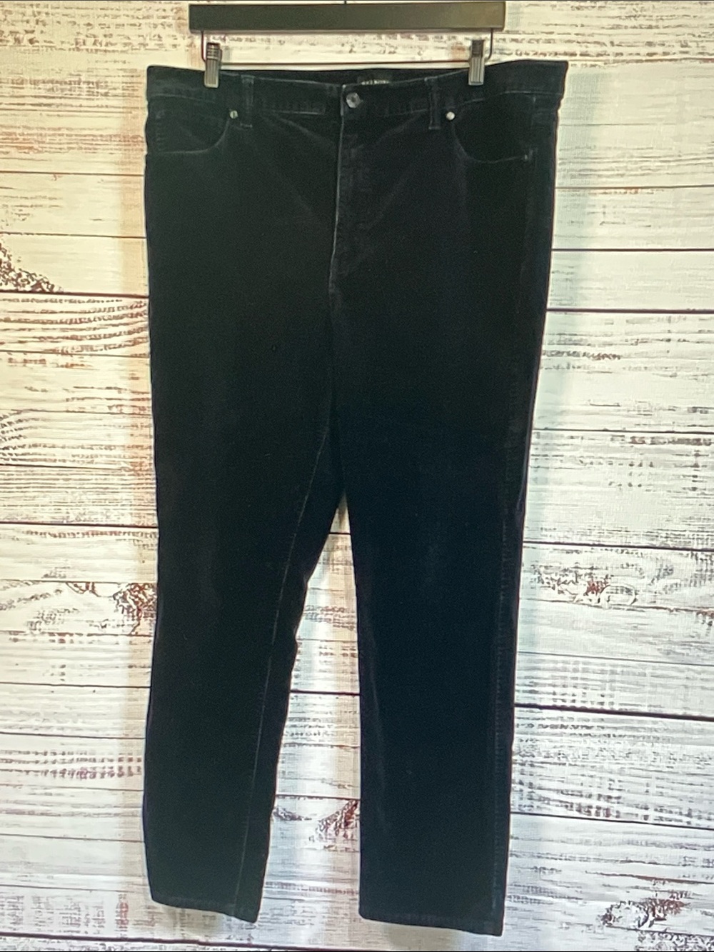 Talbots Black Straight Leg Velvet Pants